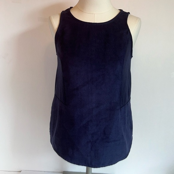 Banana Republic Tops - Banana Republic Navy Blue Suede like Dressy Tank Top Women’s XS